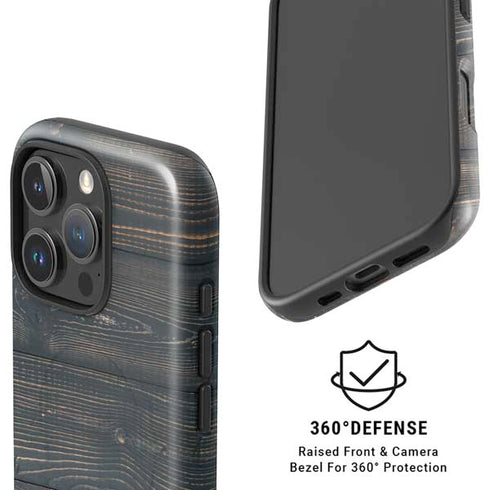 Black Painted Wood iPhone 16 Pro Magsafe Impact Case